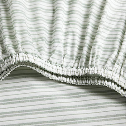 Frenchie Verte Green 100% Organic Cotton Crib Fitted Sheet by Leanne Ford