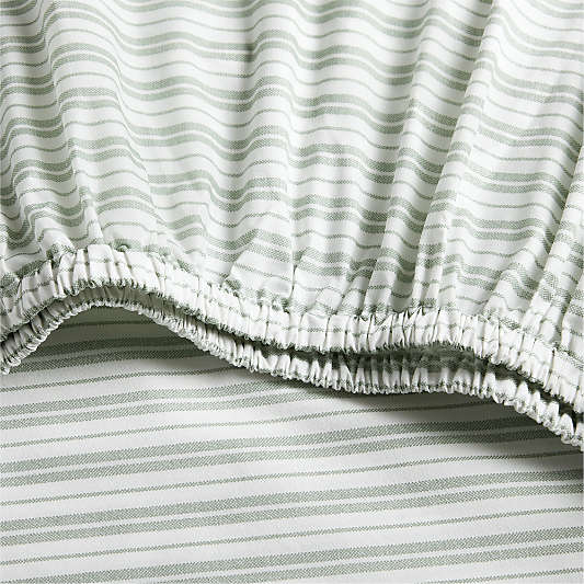 Frenchie Verte Green 100% Organic Cotton Crib Fitted Sheet by Leanne Ford