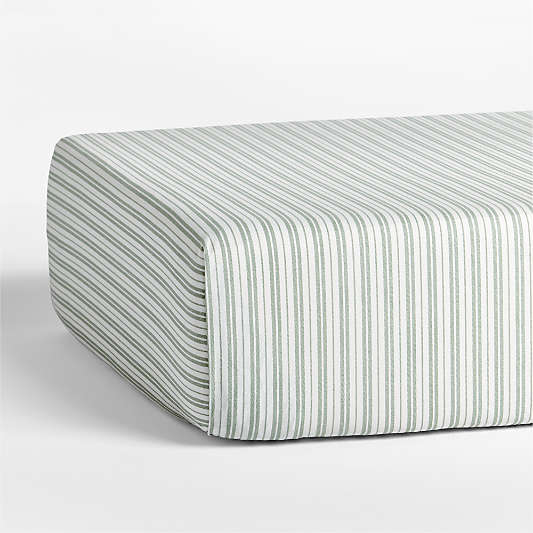 Frenchie Verte Green 100% Organic Cotton Crib Fitted Sheet by Leanne Ford