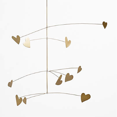 Brass Heart Baby Nursery Mobile by Leanne Ford