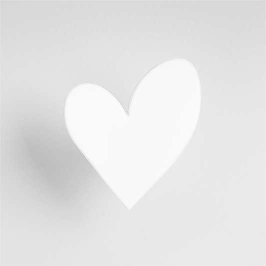 Heart White Dresser Knob by Leanne Ford