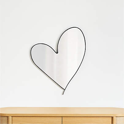 Large Heart Black Metal Wall Mirror by Leanne Ford
