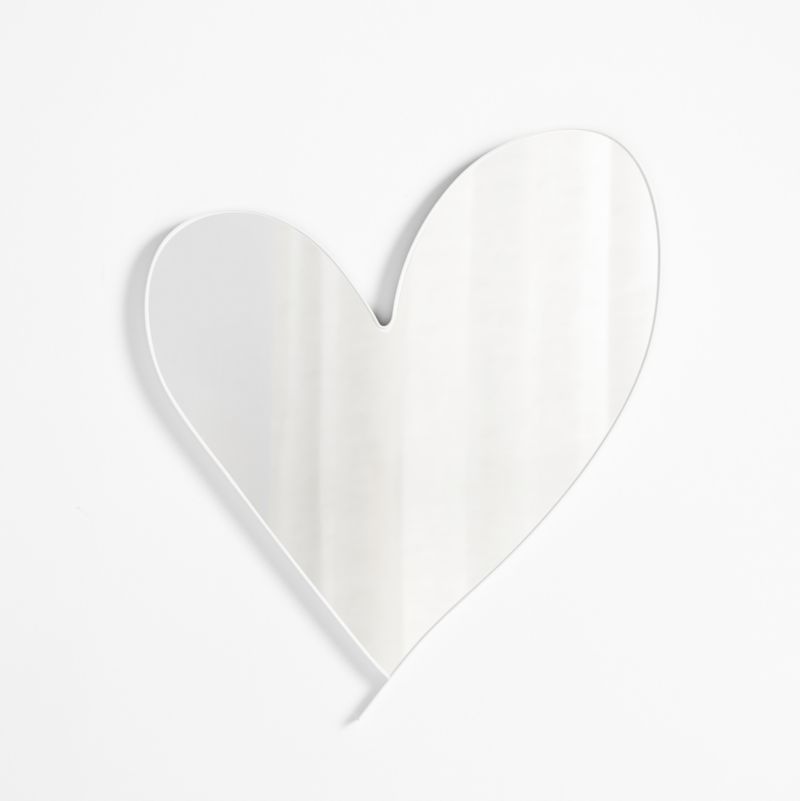 Large Heart White Metal Wall Mirror by Leanne Ford