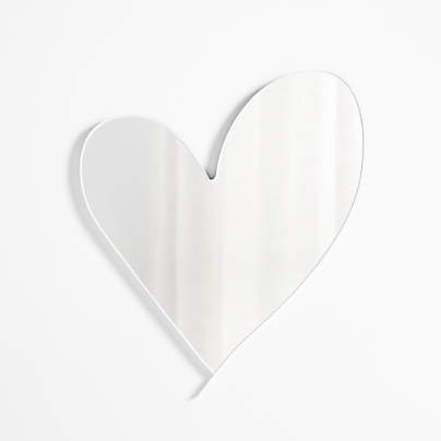 Large Heart White Metal Wall Mirror by Leanne Ford