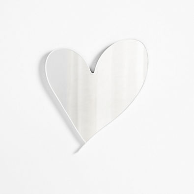 View Small Heart White Wall Mirror by Leanne Ford details
