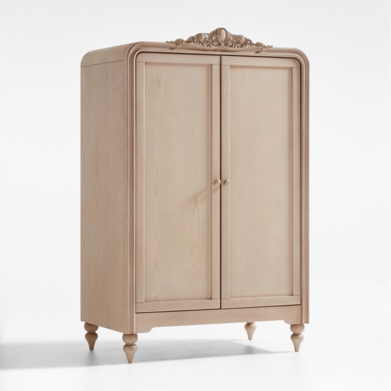 Lennox Carved Natural Wood Kids Armoire by Leanne Ford - image 6 of 10