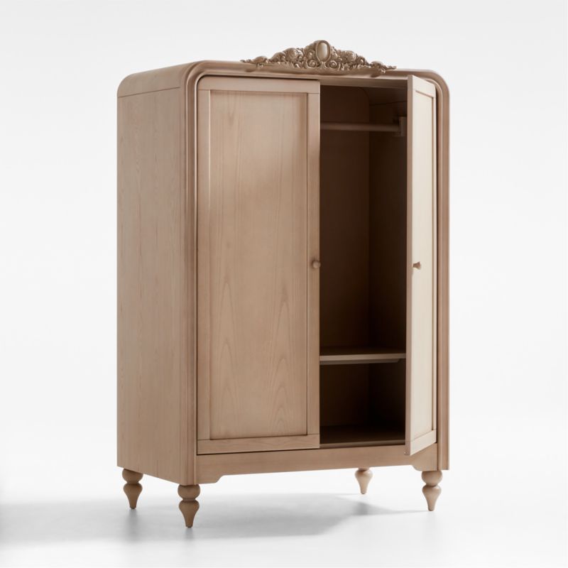 Lennox Carved Natural Wood Kids Armoire by Leanne Ford - image 7 of 10