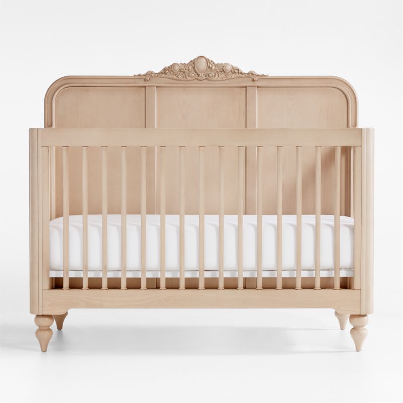Lennox Carved Wood Convertible Baby Crib with Toddler Bed Rail by Leanne Ford
