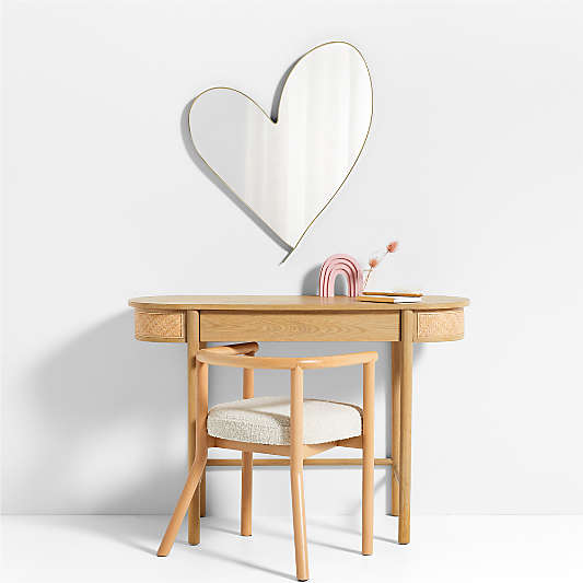 Large Heart 26" Brass Metal Wall Mirror by Leanne Ford