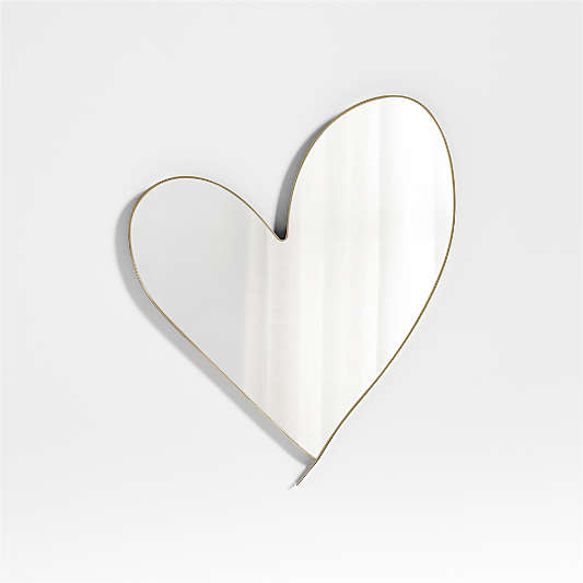 Large Heart Brass Metal Wall Mirror by Leanne Ford