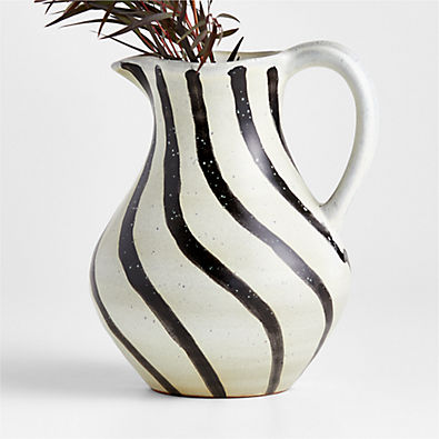 View Over Under 113-oz. White Terracotta Pitcher by Leanne Ford details
