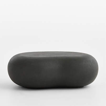 Pebble Charcoal Concrete 39" Oval Indoor/Outdoor Coffee Table by Leanne Ford