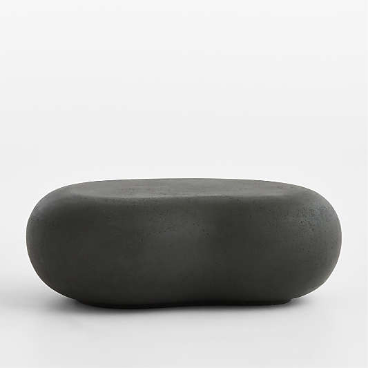 Pebble Charcoal Concrete 39" Oval Indoor/Outdoor Coffee Table by Leanne Ford