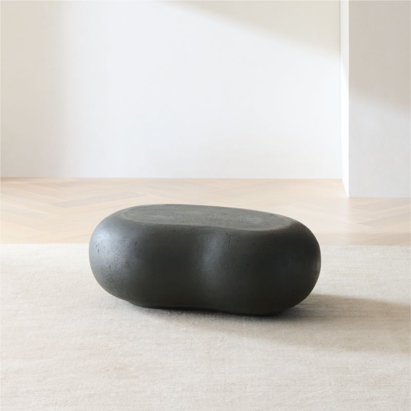 Pebble Charcoal Concrete 59" Oval Indoor/Outdoor Coffee Table by Leanne Ford - image 6 of 13