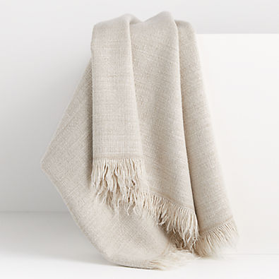 View Plain Weave Sand Fringe 55"x70" Throw by Leanne Ford details