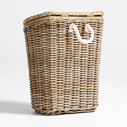 Poplar Woven Wicker Kids Hamper with Lid and Handle by Leanne Ford