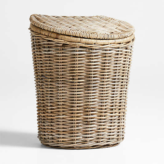 Poplar Woven Wicker Kids Hamper with Lid and Handle by Leanne Ford