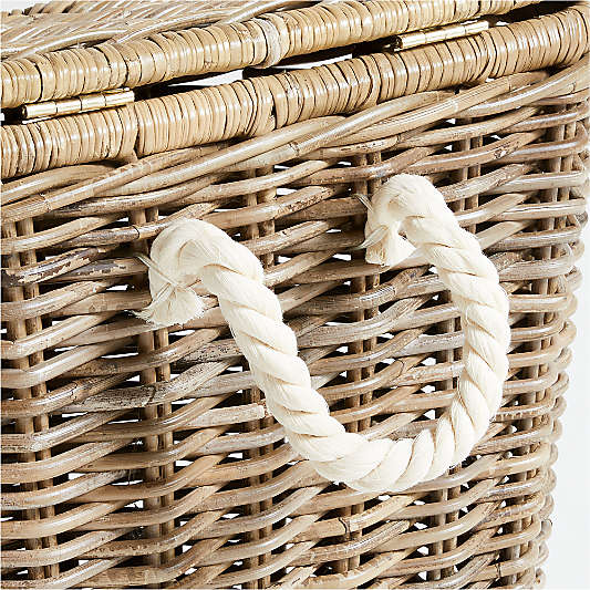 Poplar Woven Wicker Kids Hamper with Lid and Handle by Leanne Ford