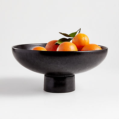 View Riki Black Footed Bowl 14" by Leanne Ford details