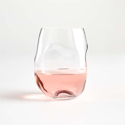 Tipsy Hand-blown Stemless Wine Glass