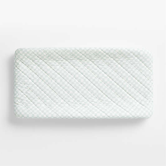 Venice Pale Teal Organic Cotton Baby Changing Pad Cover by Leanne Ford