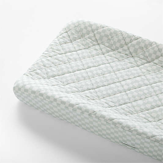 Venice Pale Teal Organic Cotton Baby Changing Pad Cover by Leanne Ford