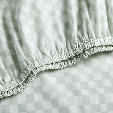 View Venice Pale Teal 100% Organic Cotton Baby Crib Fitted Sheet by Leanne Ford details