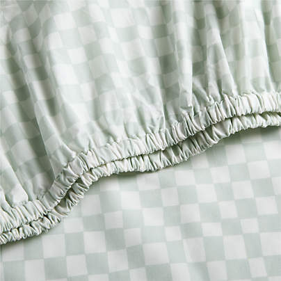 Venice Pale Teal 100% Organic Cotton Baby Crib Fitted Sheet by Leanne Ford