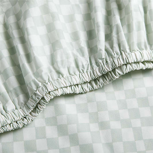Venice Pale Teal 100% Organic Cotton Baby Crib Fitted Sheet by Leanne Ford
