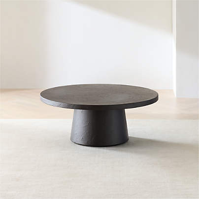 Willy Charcoal Concrete 44" Round Pedestal Coffee Table by Leanne Ford
