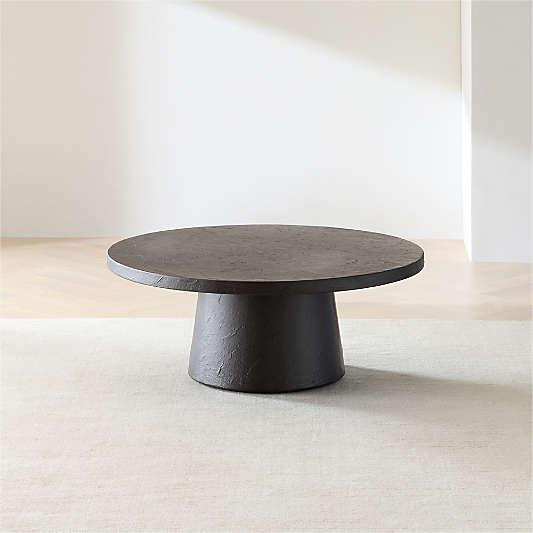 Willy Charcoal Concrete 44" Round Pedestal Coffee Table by Leanne Ford