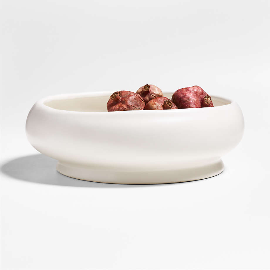 Yuki White Stoneware Decorative Centerpiece Bowl by Leanne Ford + Reviews | Crate & Barrel