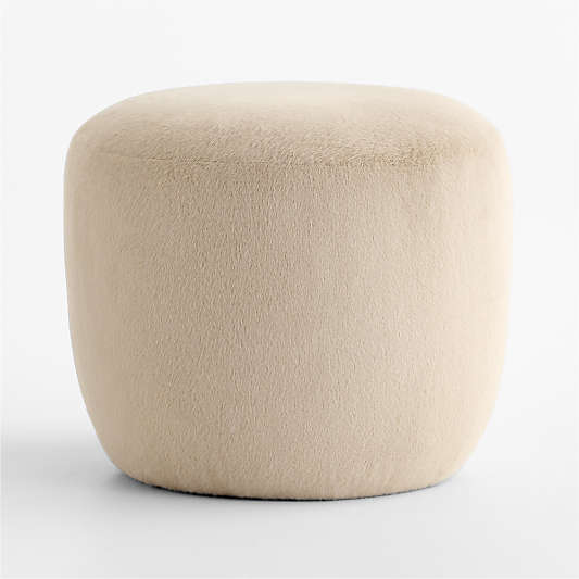 Leo Tan Faux Fur Nursery Ottoman