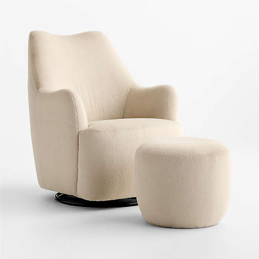 Leo Tan Faux Fur Nursery Ottoman