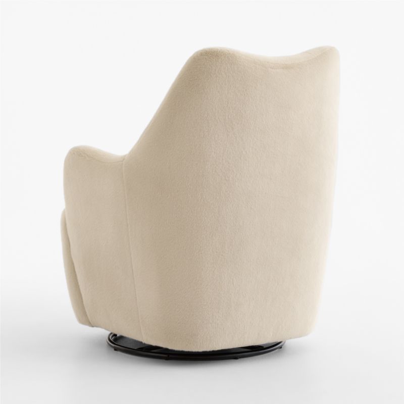 Leo Tan Faux Fur Nursery Swivel Glider Chair - image 3 of 6