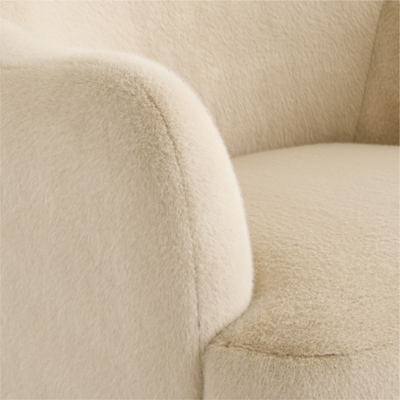 Leo Tan Faux Fur Nursery Swivel Glider Chair - image 5 of 6