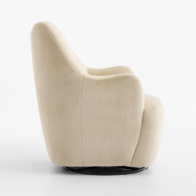 Leo Tan Faux Fur Nursery Swivel Glider Chair - image 4 of 6