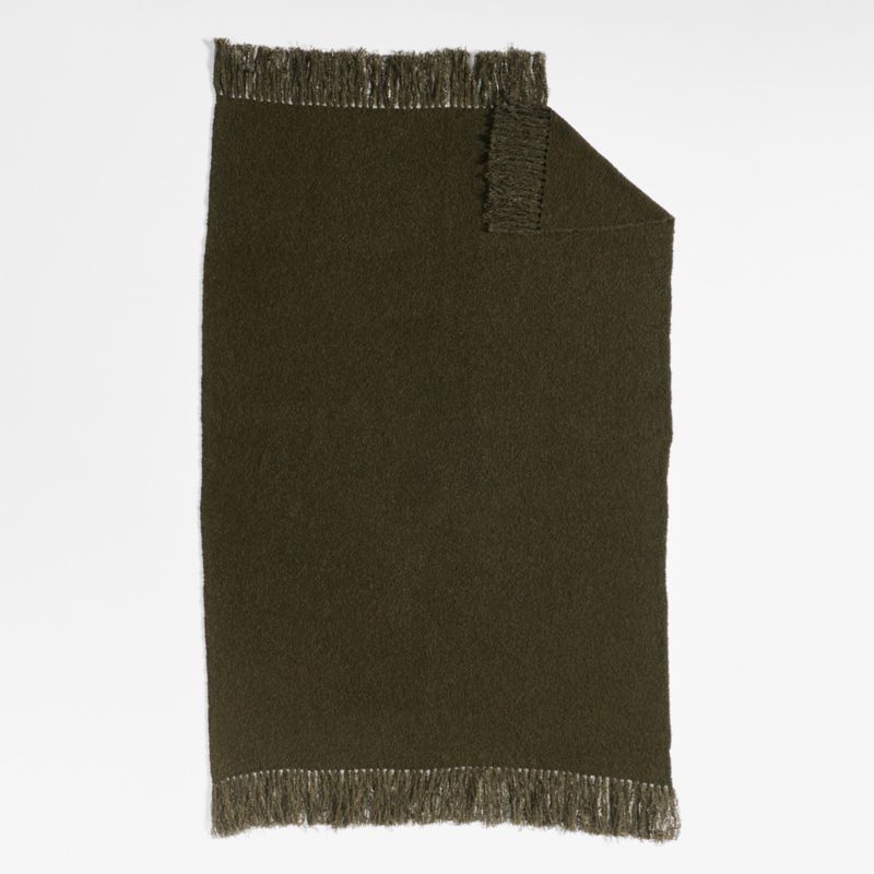 Brushed Alpaca Fringe 70"x50" Oregano Green Throw Blanket by Laura Kim - image 3 of 5