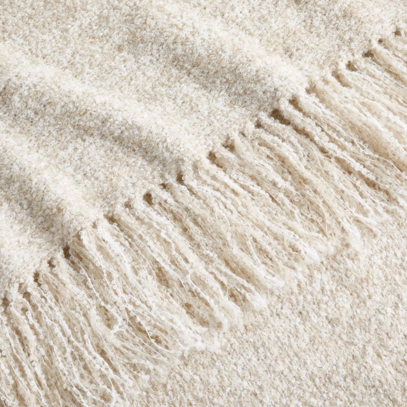 Brushed Alpaca Fringe 70"x50" Alba Ivory Throw Blanket by Laura Kim - image 2 of 5