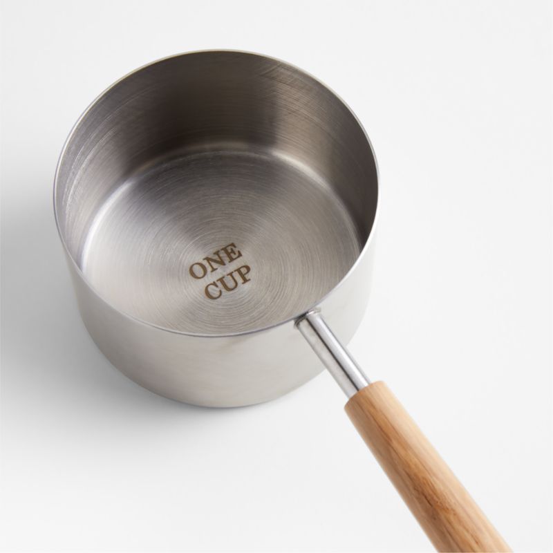 Estate Stainless Steel and Oak Measuring Cups By Laura Kim - image 2 of 3