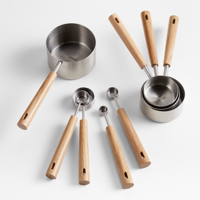 Estate Stainless Steel and Oak Measuring Spoons by Laura Kim - image 1 of 3