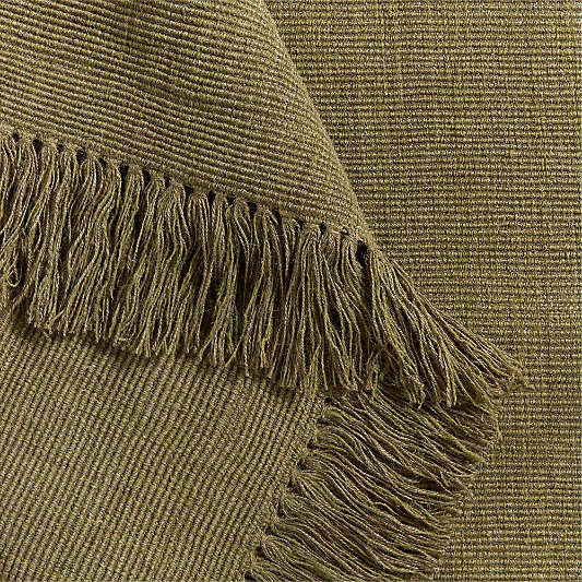 Flatweave Jute Tassel Oregano Green Area Rug by Laura Kim