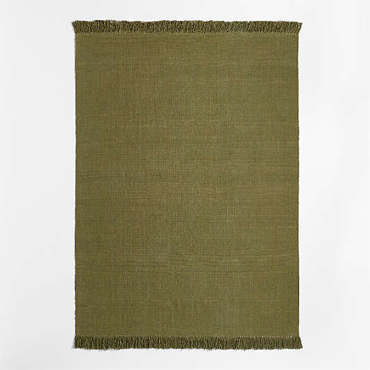 Flatweave Jute Tassel Oregano Green Area Rug 8'x10' by Laura Kim