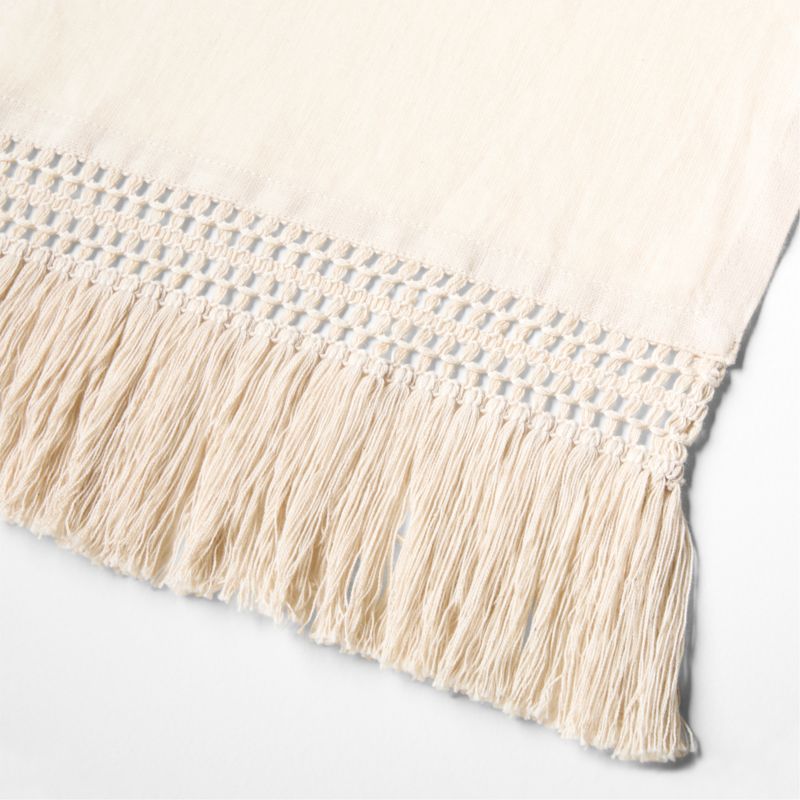 Fringe Trim 18" Natural Linen Table Runner by Laura Kim - image 4 of 4