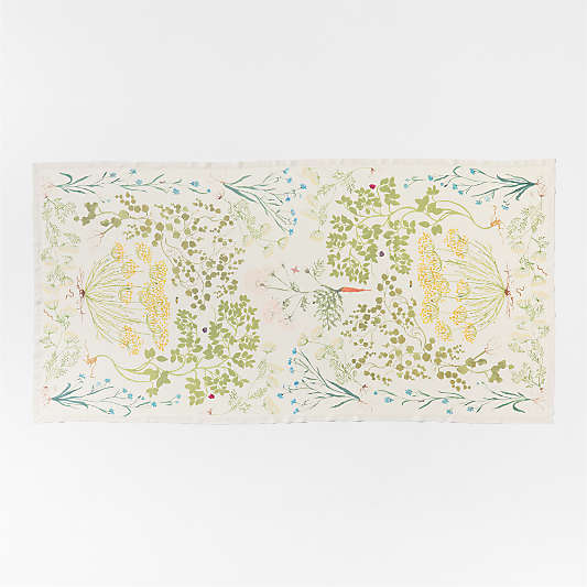 Laura's Garden Bouquet 60" x 120" EUROPEAN FLAX ™-Certified Linen Tablecloth by Laura Kim