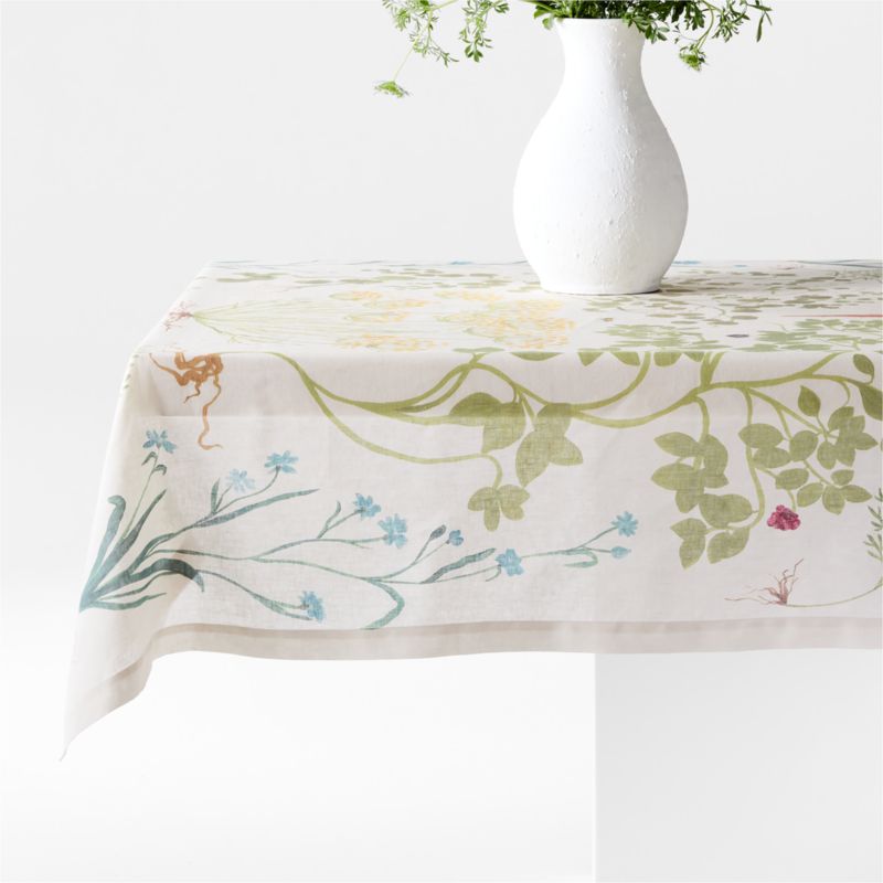 Laura's Garden Bouquet 60" x 120" EUROPEAN FLAX ™-Certified Linen Tablecloth by Laura Kim - image 0 of 5