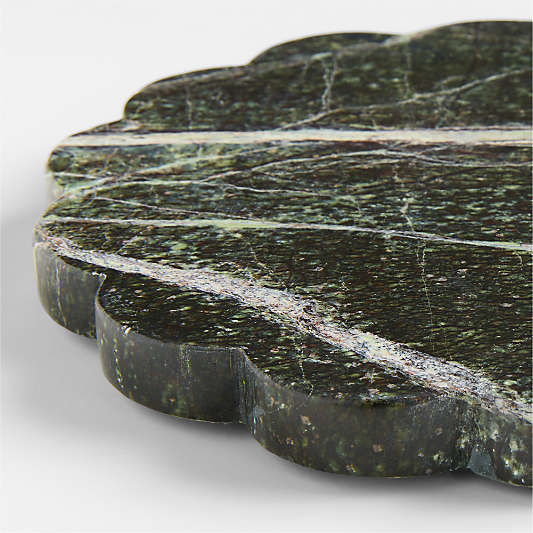 Green Scallop Marble Trivet by Laura Kim