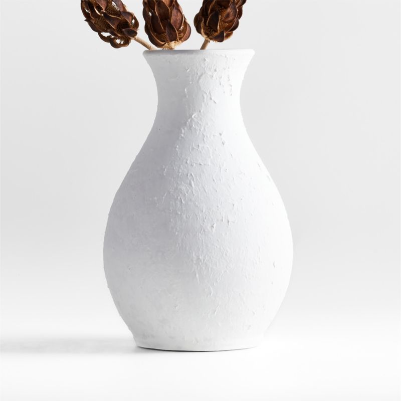 Lorient Small White Textured Ceramic Vase 15" by Laura Kim - image 0 of 6