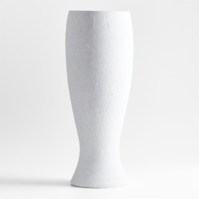 Lorient Tall White Textured Ceramic Vase 22" by Laura Kim