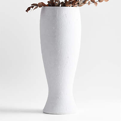 Lorient White Textured Ceramic Vases by Laura Kim